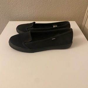 All black Vans casual slip on